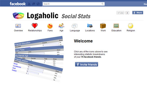 Logaholic Social Stats Facebook app
